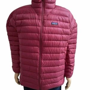 Patagonia Down Sweater Jacket Carine Red Men Regular Fit YKK Zip XL